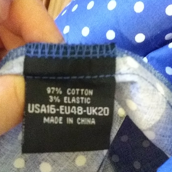 Hearts and Roses of London Blue Dot Dress US16 - Picture 3 of 6